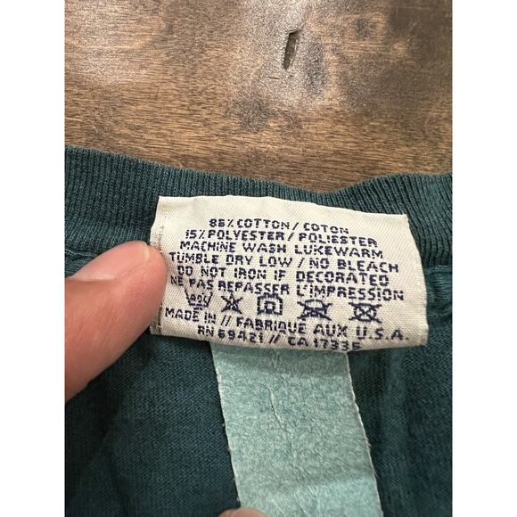 Vintage 90s Reebok Mens Turquoise Above The Rim Short Sleeve T-shirt Size L - Picture 6 of 9